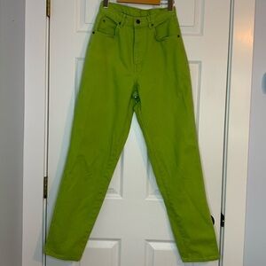 Vintage Newport News Pea Green Mom Jeans Womens Size 6 High Waist Denim Quality